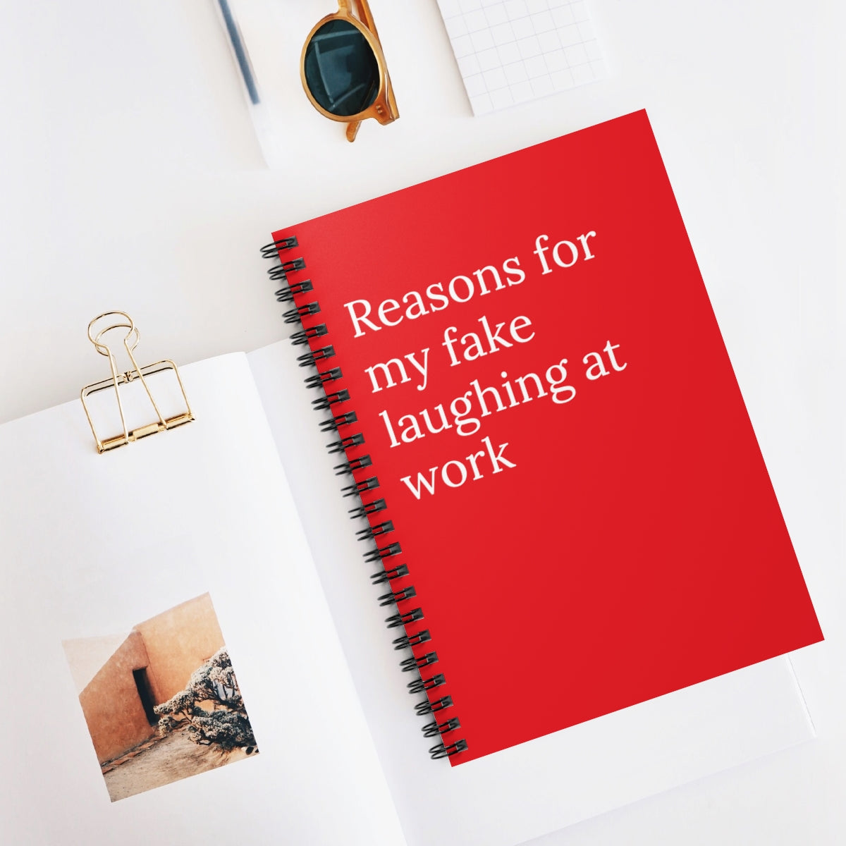 Reasons For My Fake Laughing At Work Spiral Funny notebook