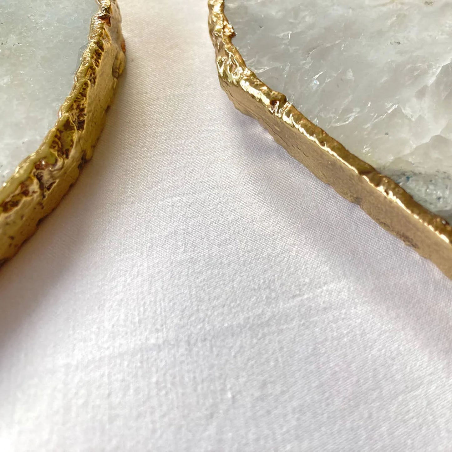 White Grey Agate - Set of 4 Large Heart Shaped Coasters | Personalised