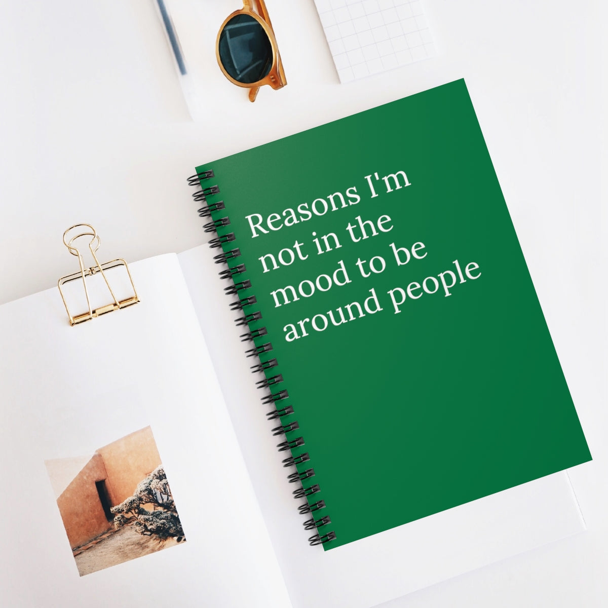 Reasons I'm Not In the Mood To Be Around People Funny Notebook