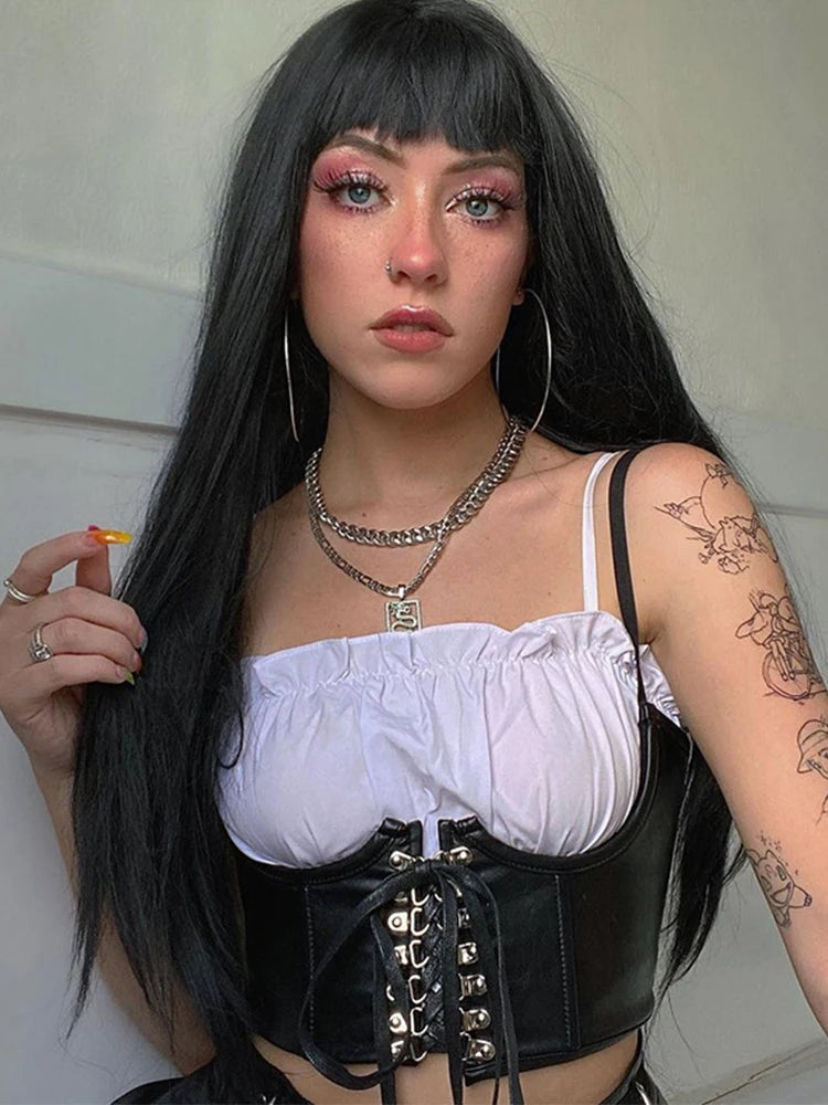 Women Animal Print Bodycon Crop Vest Dark Casual Sleeveless Slim Fit Top For Night Out