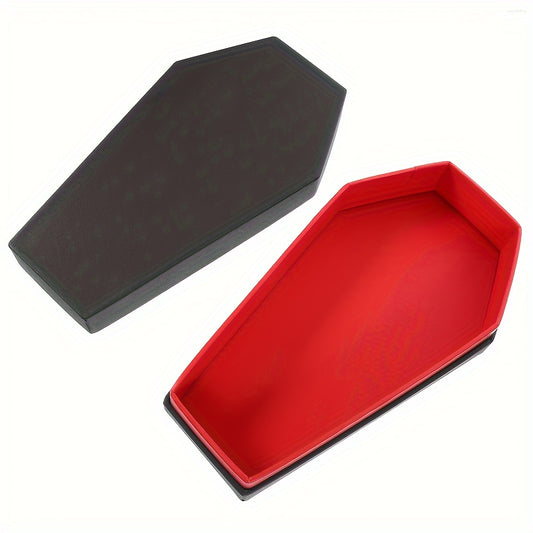 Vintage Coffin Jewelry Box for Halloween, Gothic Decorative Casket Necklace Organizer, Spooky Seasonal Trinket Holder, Halloween Treat Gift Box with No Feathers, Artisan Crafted