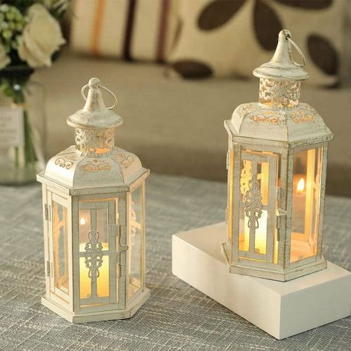 1/2Pcs Vintage Candle Holder Lanterns 10 Inch High Decorative Hanging