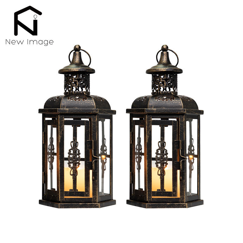 1/2Pcs Vintage Candle Holder Lanterns 10 Inch High Decorative Hanging