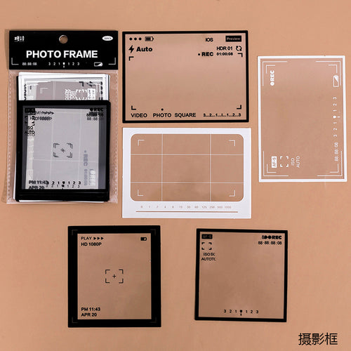 15 Sheets Vintage Photo Film Frame PET Sticker Package DIY Diary Junk