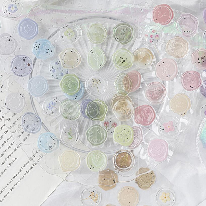 18 Pieces Vintage Wax Seal Stamp Sticker Set For Scrapbooking Journals Planners And DIY Crafts Paper Material