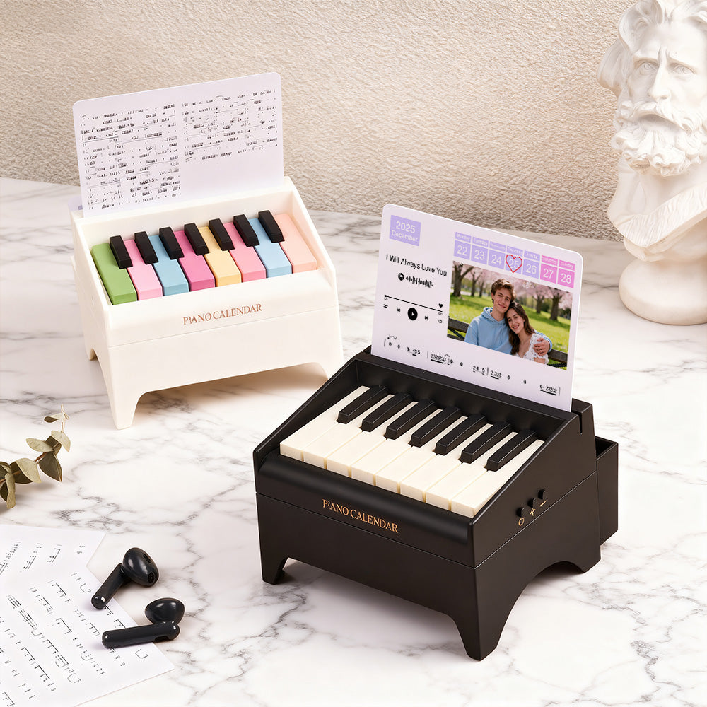 Custom Photo & Date Personalized Playable Piano Bluetooth Speaker – Birthday & Christmas Gift for Piano Lovers
