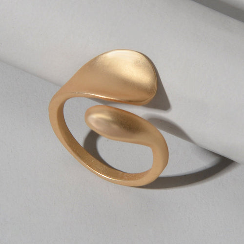 Female Minimalist Jewellery Gold Leaf Design Finger Ring Girl Wedding