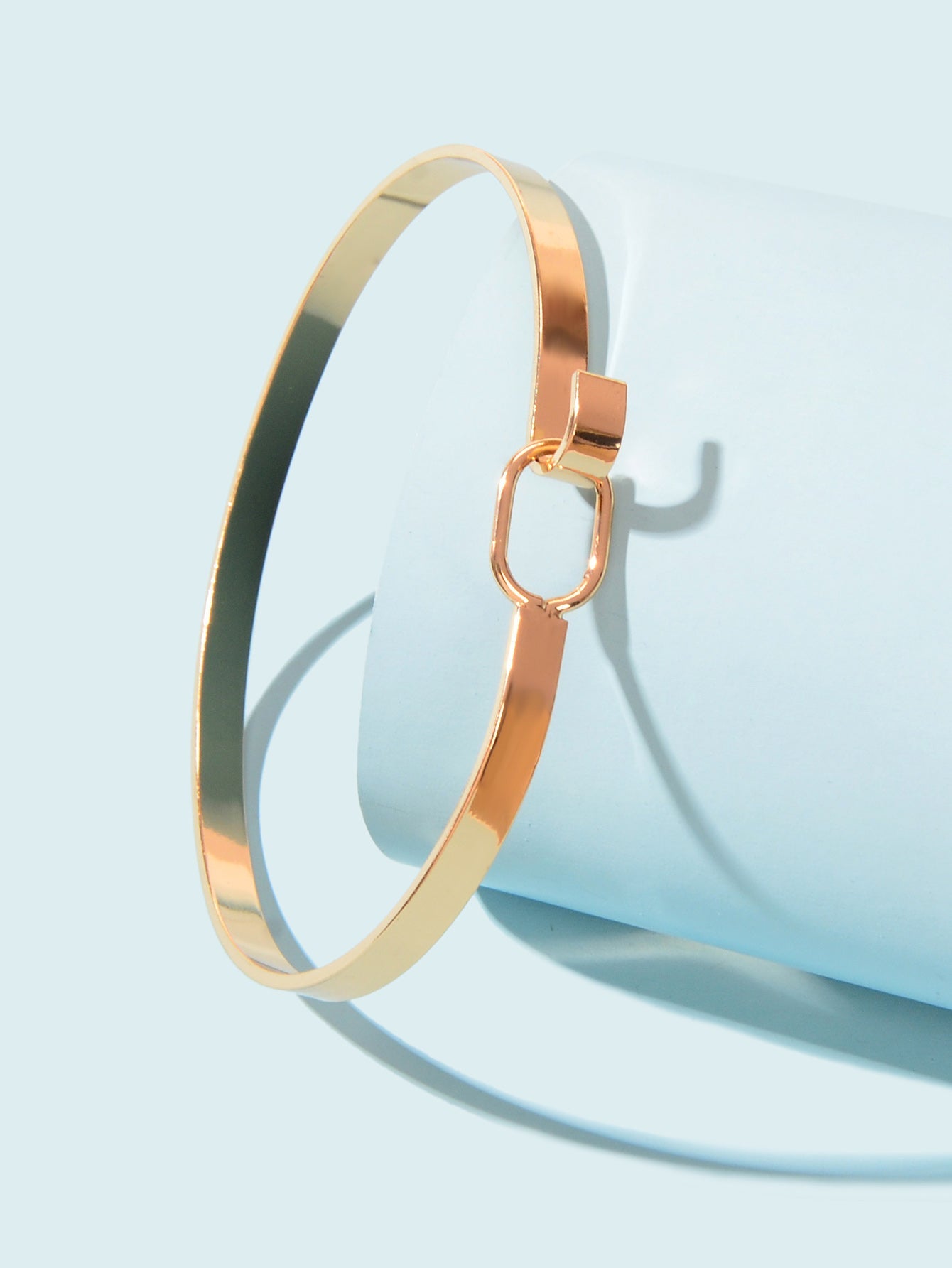 HipHop Jewelry Gold Metal Minimalist Geometric Bracelet Golden Bangle