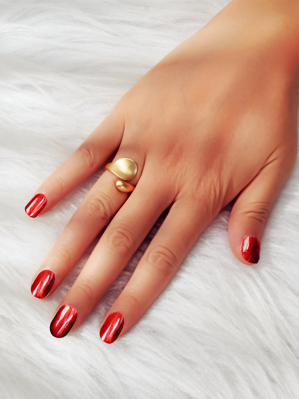 Female Minimalist Jewellery Gold Leaf Design Finger Ring Girl Wedding