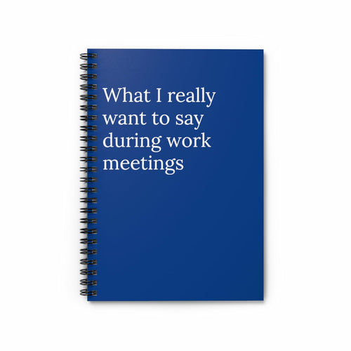 What I really want to say during work meetings Spiral  funny notebook