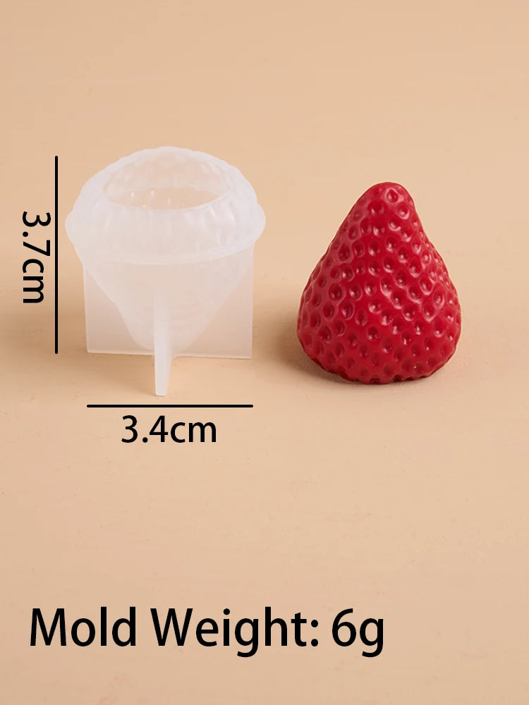 3D Strawberry Aromatherapy Candle Silicone Mold DIY Handmade Romantic Scented Gift For Valentines Day Home Decor