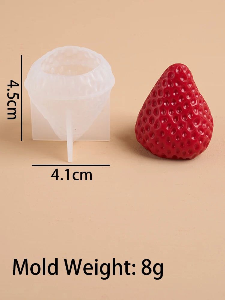 3D Strawberry Aromatherapy Candle Silicone Mold DIY Handmade Romantic Scented Gift For Valentines Day Home Decor