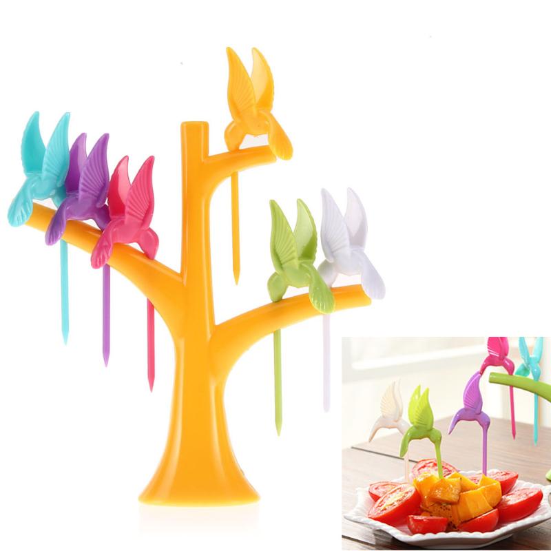 6PCS Multifunction Tree Shape Forks Holder Flying