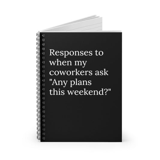 Responses to when my coworkers ask any plans this weekend Funny