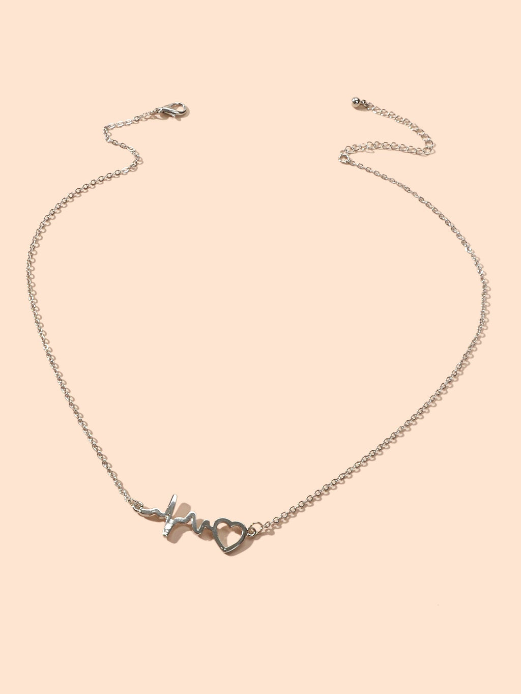 Minimalist Jewelry Gold Silver Chain Heartbeat Pendant Necklace Party