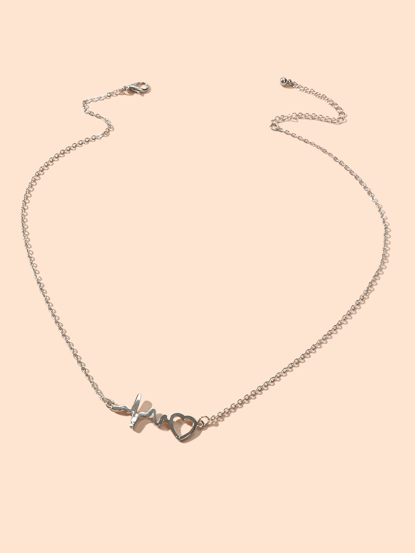 Minimalist Jewelry Gold Silver Chain Heartbeat Pendant Necklace Party