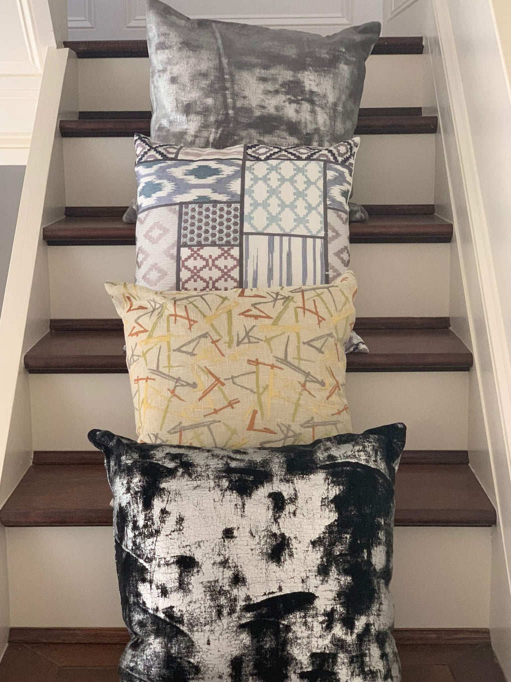 Crestmont Decorative Foil Velvet Pillow Covers Cushion Cases - Pack of