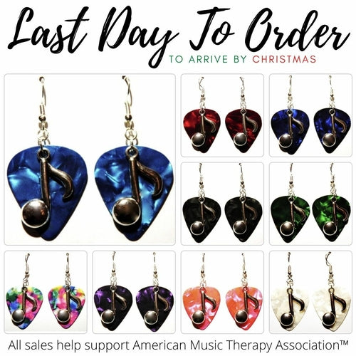Guitar Pick Earrings For Women Handmade Colorful Dangle Music Note Jewelry Gothic Edgy Festival Ready