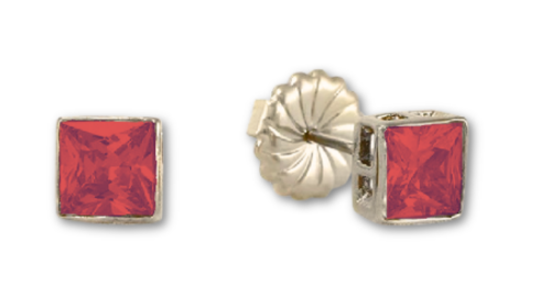 Princess Cut Stud Earrings – 6mm & 8mm | 18k Gold or White Gold Finish