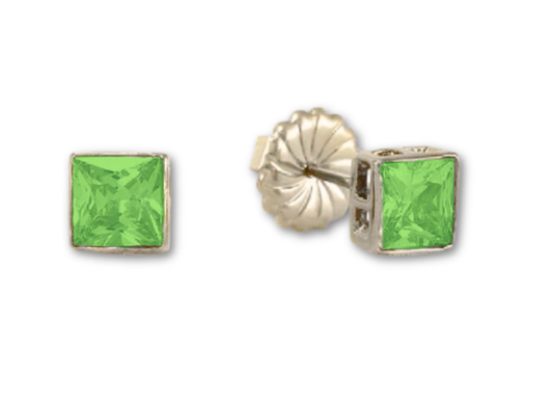 Princess Cut Stud Earrings – 6mm & 8mm | 18k Gold or White Gold Finish