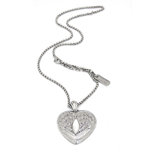 Wanderlust - Winged Heart with Mother Pearl Necklace