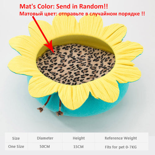 Lotus Leaf Shape Cat Bed House 100 Percent Cotton Gothic Cozy Hideaway For Cats Soft Plush Interior