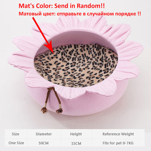 Lotus Leaf Shape Cat Bed House 100 Percent Cotton Gothic Cozy Hideaway For Cats Soft Plush Interior