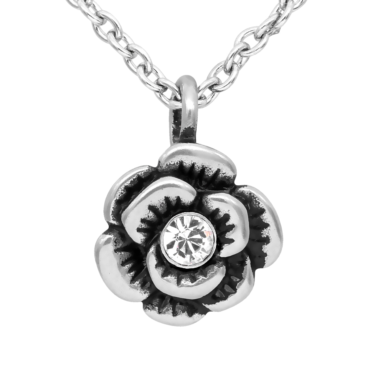 Crystal Bloom Flower Petite Necklace - adorned with Swarovski Crystal