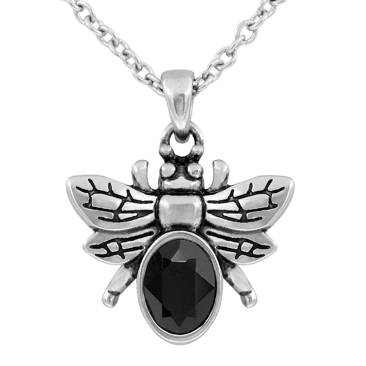 Dark & Bright Bee Necklace with Black Swarovski Crystal