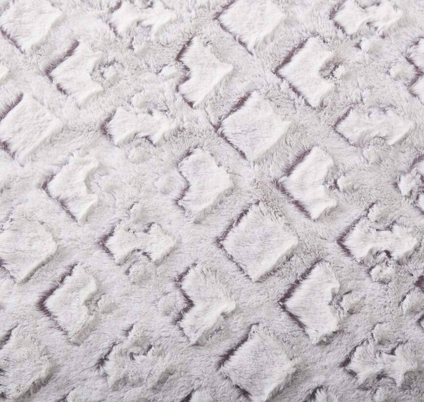 DaDa Bedding Luxury Dreamy Milky White & Purple Sherpa Backside Faux