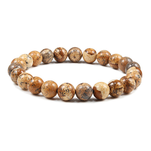 Charm Bracelet Natural Stone Beads 6/8/10mm Volcanic Lava Tiger Eye