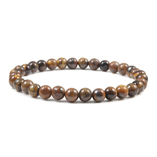 Charm Bracelet Natural Stone Beads 6/8/10mm Volcanic Lava Tiger Eye