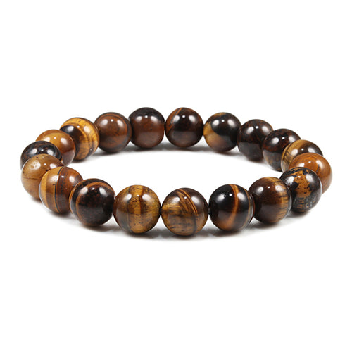Charm Bracelet Natural Stone Beads 6/8/10mm Volcanic Lava Tiger Eye
