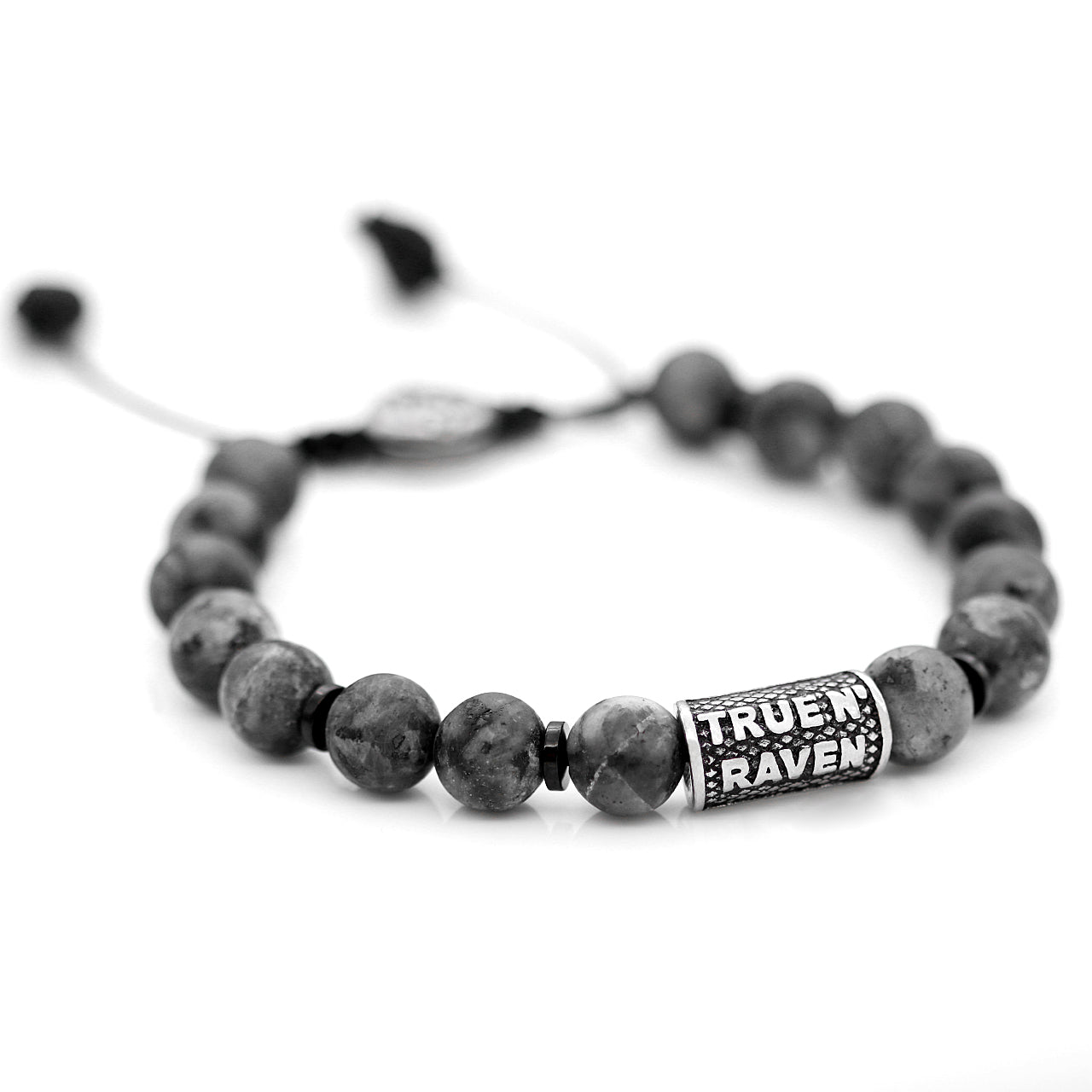 Smokey Grey Bead Pull-String Bracelet