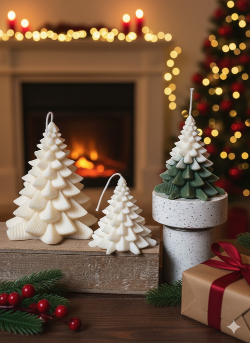 Christmas Fir Tree Candles - Festive Holiday Decor for Your Home