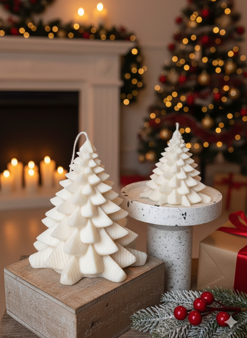 Christmas Fir Tree Candles - Festive Holiday Decor for Your Home