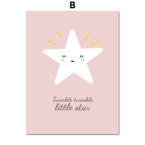 Cartoon Cute Moon Star Cloud Rain Nordic