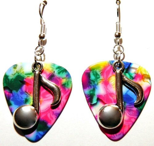 Guitar Pick Earrings For Women Handmade Colorful Dangle Music Note Jewelry Gothic Edgy Festival Ready