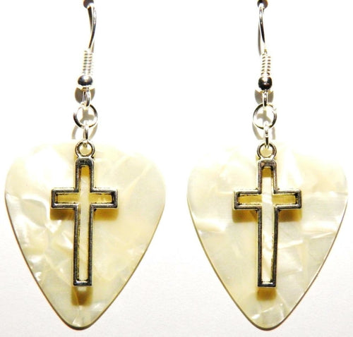 Open Cross Handcrafted Guitar Pick Earrings Colorful Dangle Earrings For Music Lovers Gothic Style And Festival Ready
