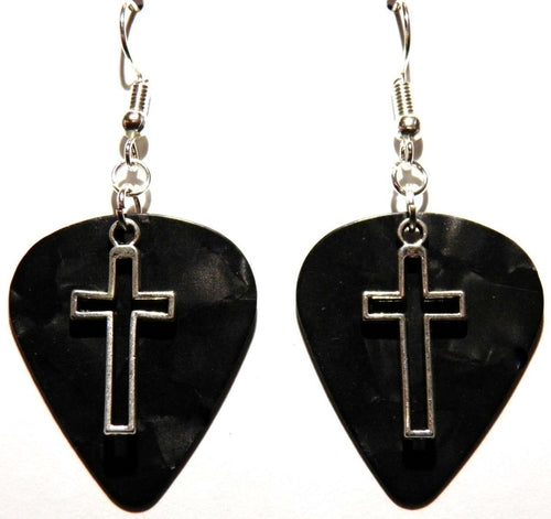 Open Cross Handcrafted Guitar Pick Earrings Colorful Dangle Earrings For Music Lovers Gothic Style And Festival Ready