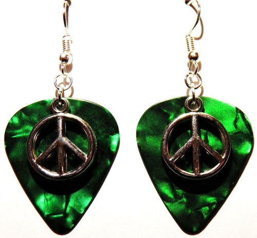 Handmade Guitar Pick Earrings | Peace