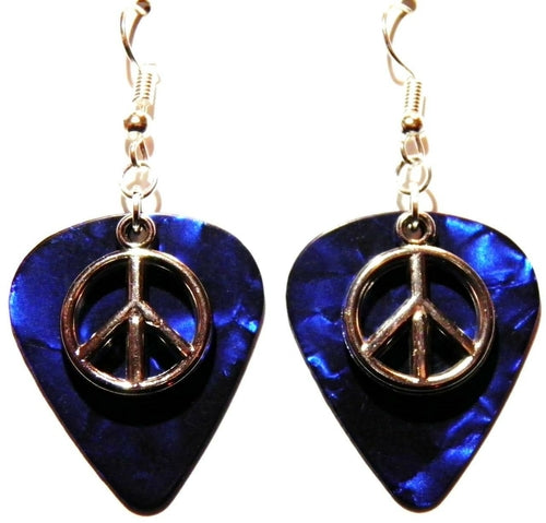 Handmade Guitar Pick Earrings | Peace