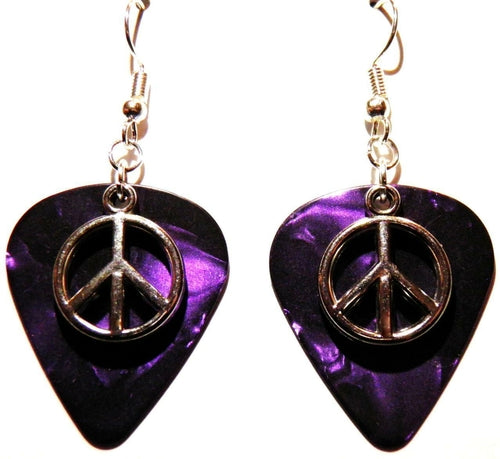 Handmade Guitar Pick Earrings | Peace