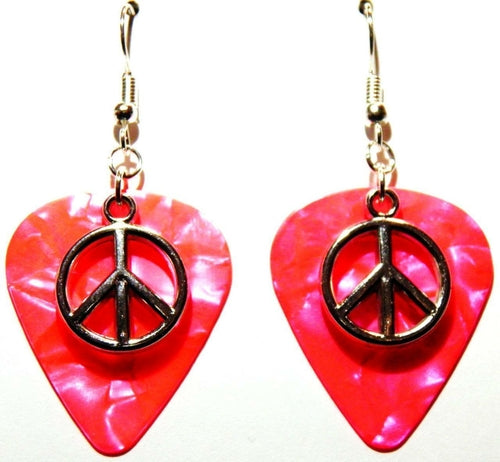 Handmade Guitar Pick Earrings | Peace