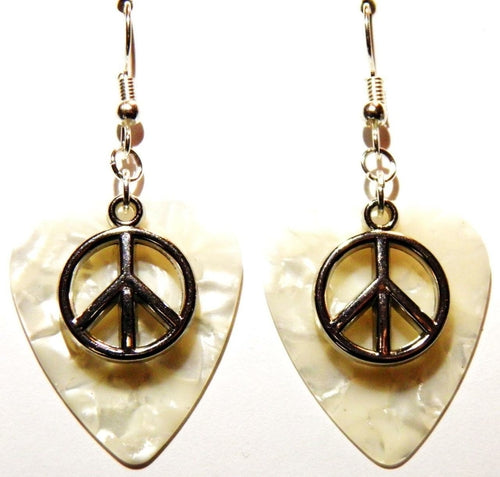 Handmade Guitar Pick Earrings | Peace