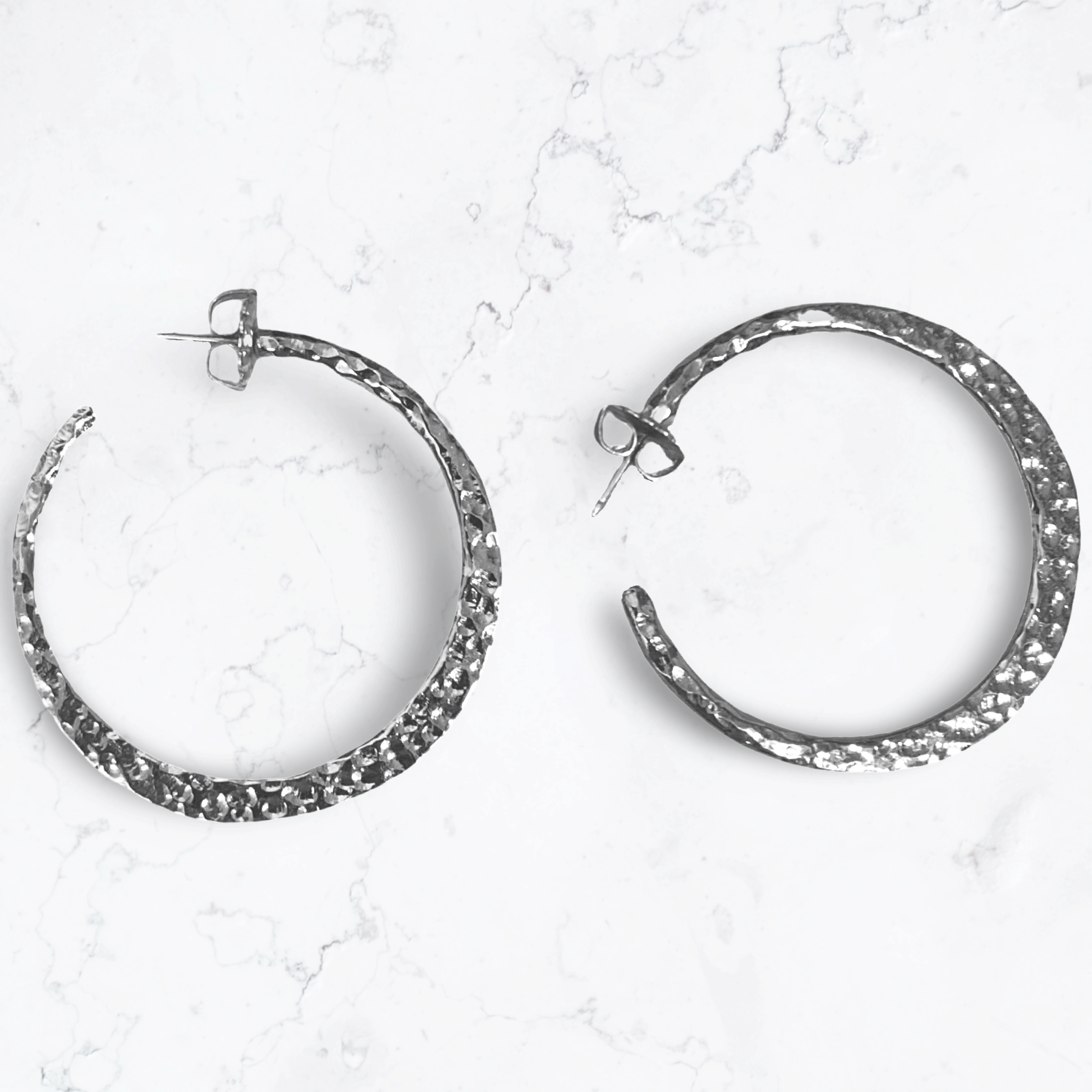 Hammered Texture Hoops