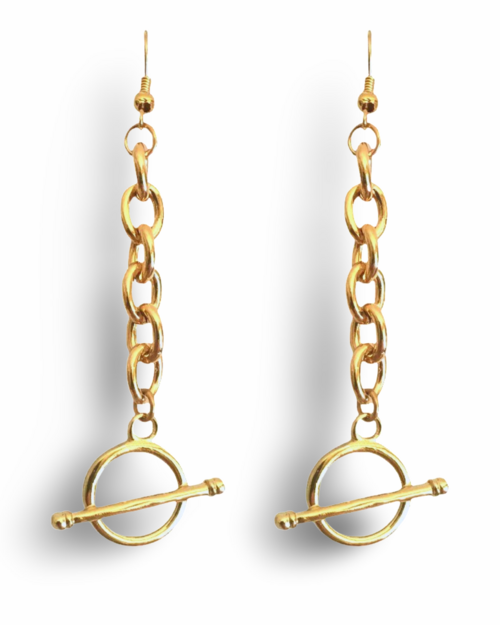 Silver Chain Toggle Earrings