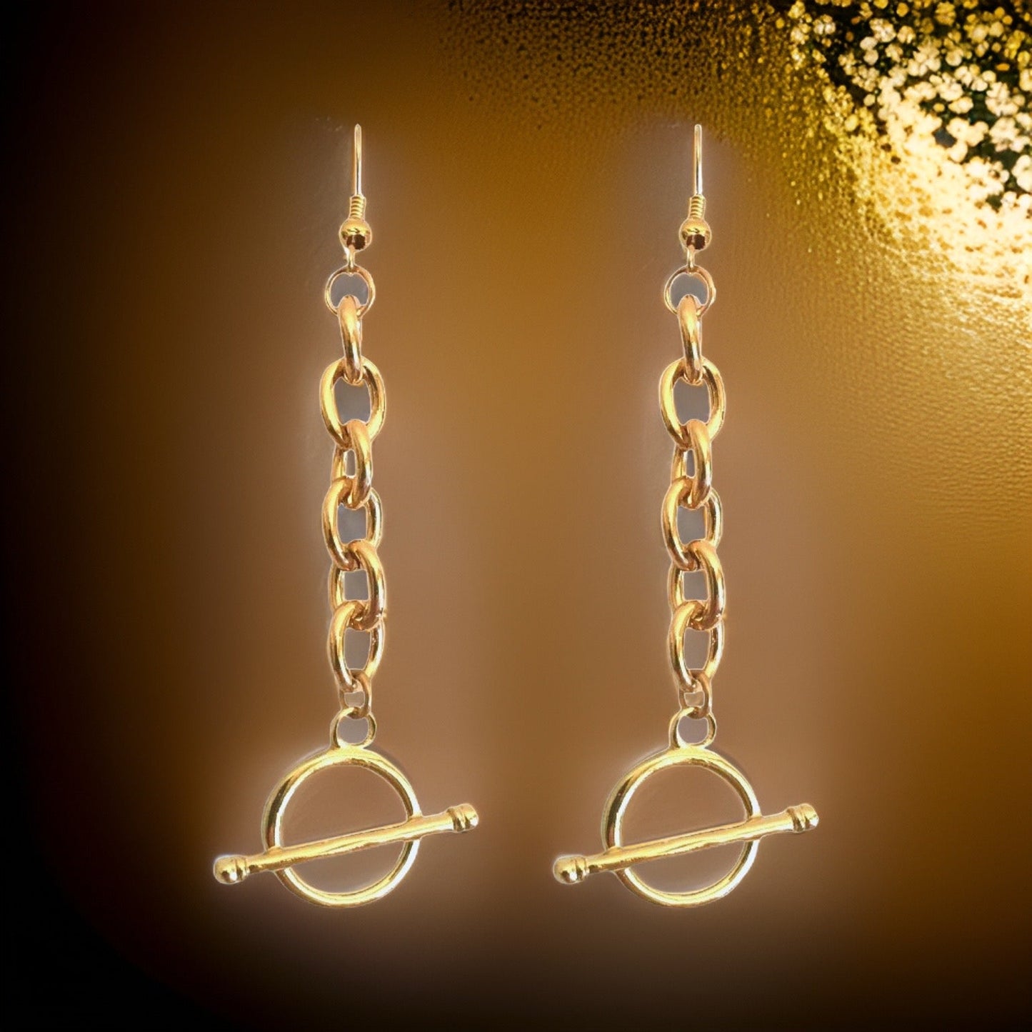 Silver Chain Toggle Earrings