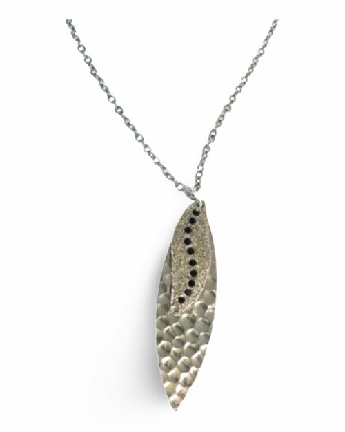 Silver Navette Sun Rays Silver Necklace