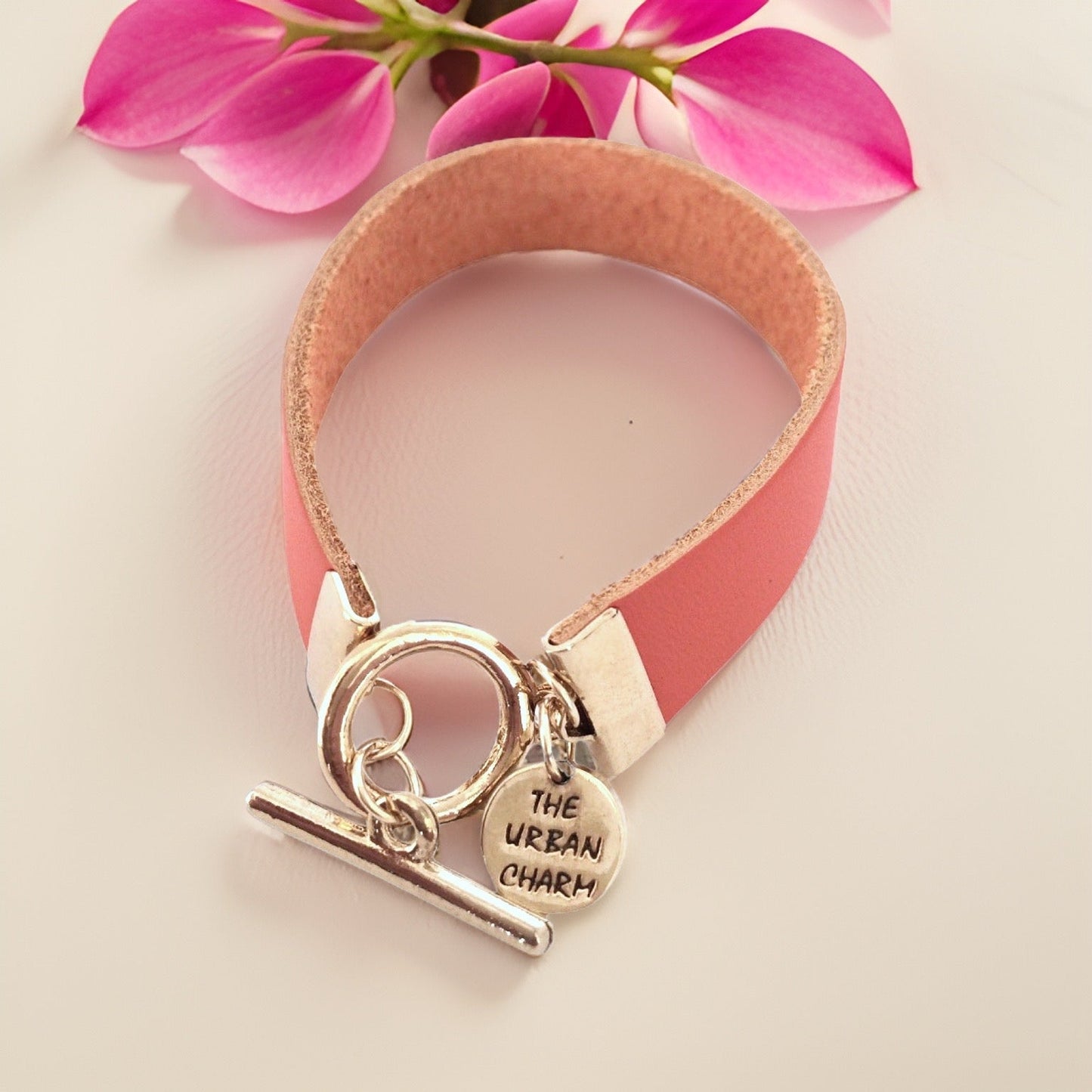 Orange Leather Color Band Bracelet